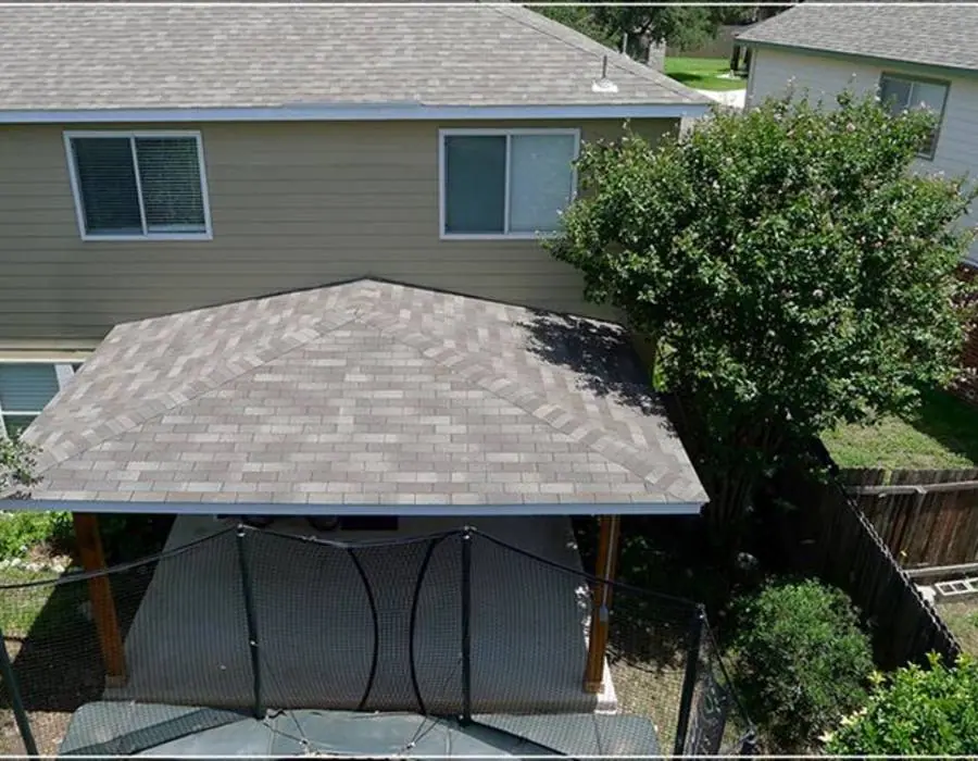 patio build using interlocking bricks