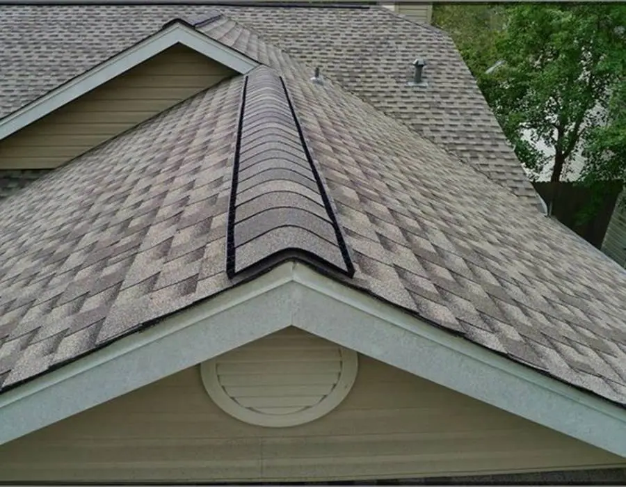 Three-tab shingle roof with clean lines